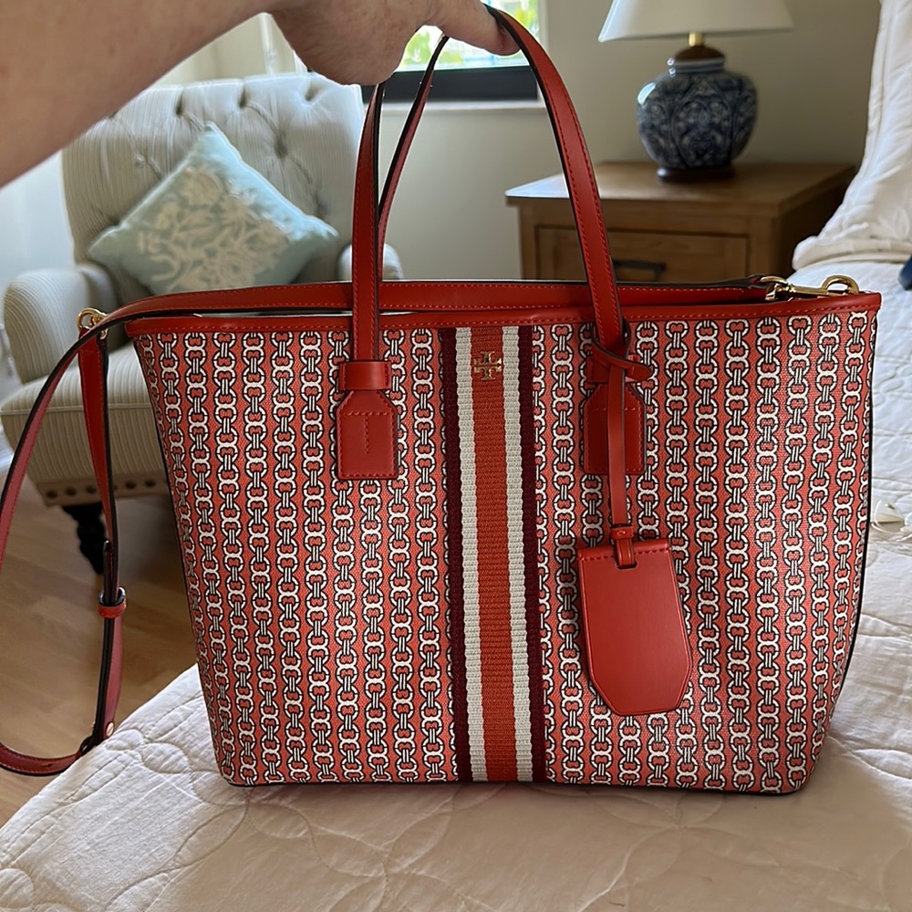 Tory Burch Small Tote Gemini Link Canvas